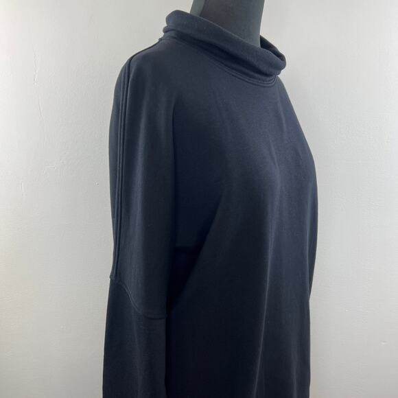 COS Navy Blue Oversized Mock Neck Seamed Long Sleeve Pullover Sweatshirt Top S - Picture 3 of 5
